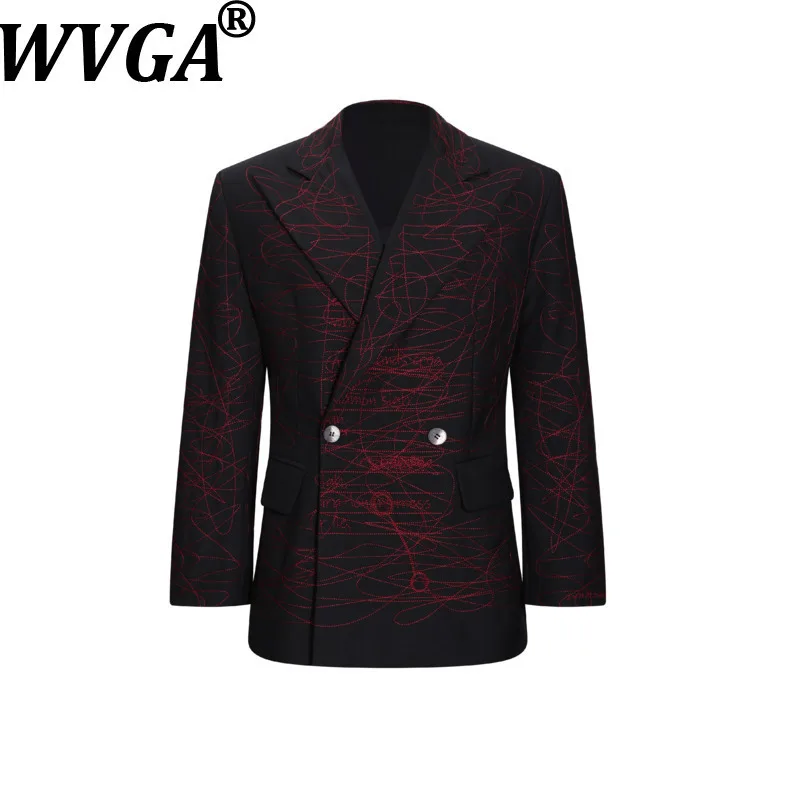 

WVGA весна осень новый мужской вышивка модный отложной воротник плечо стеганые пальто нишевые шикарные повседневные прямые костюмные брюки W14839