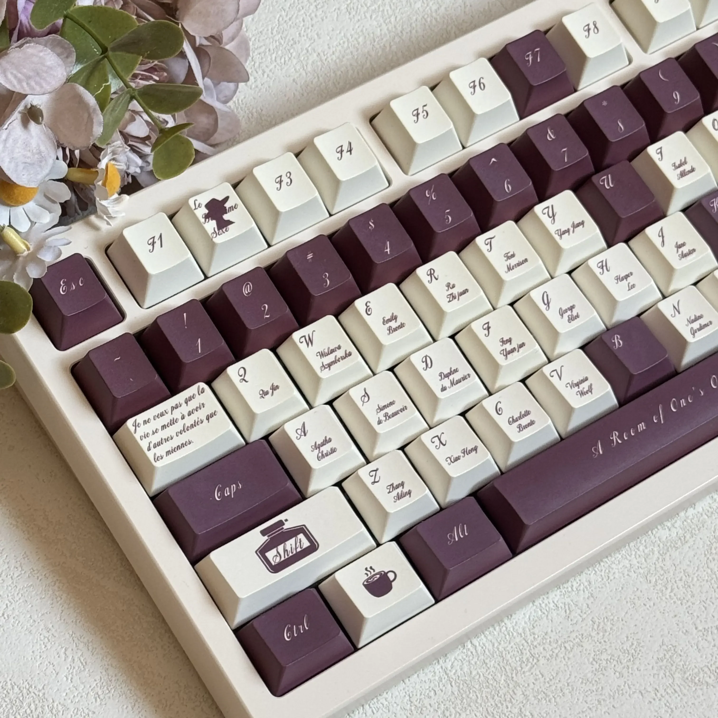 

Literary customized keycap PBT five-sided sublimation process Original factory height full set