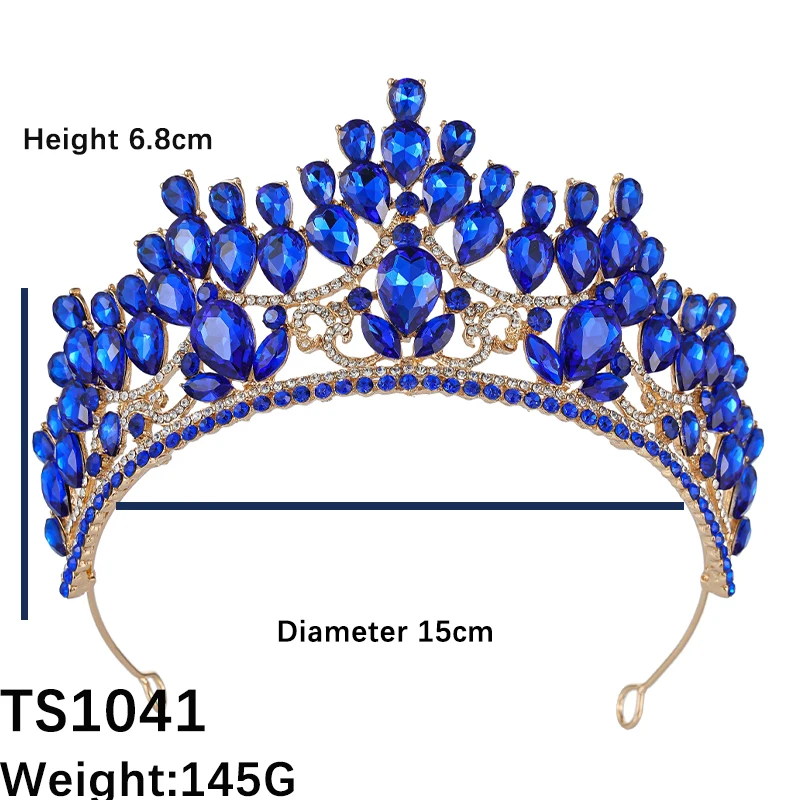 المبيعات الساخنة متعدد الألوان التيجان الطرف والتيجان للنساء كريستال الأميرة تاج حجر الراين الشعر مجوهرات أغطية الرأس وصيفه الشرف