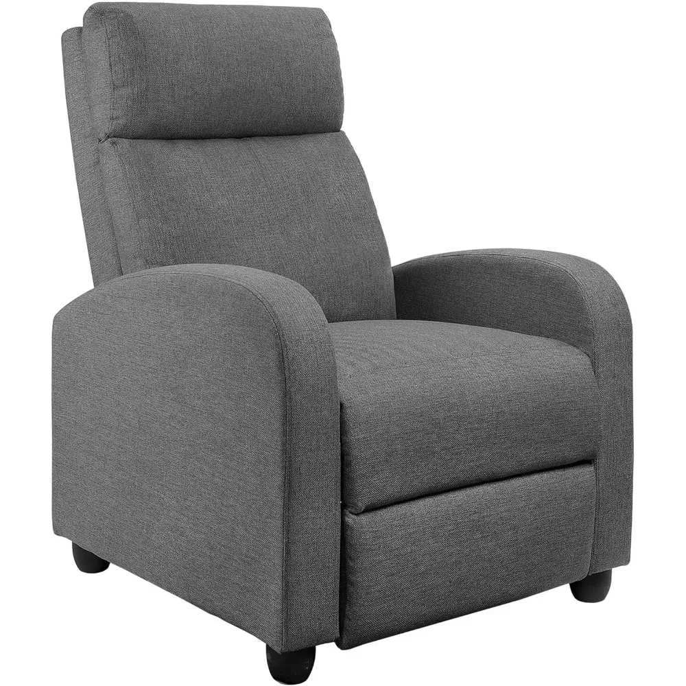 Silla reclinable ajustable para cine en casa, sofá reclinable individual, muebles con cojín de asiento grueso y respaldo, sala de estar moderna