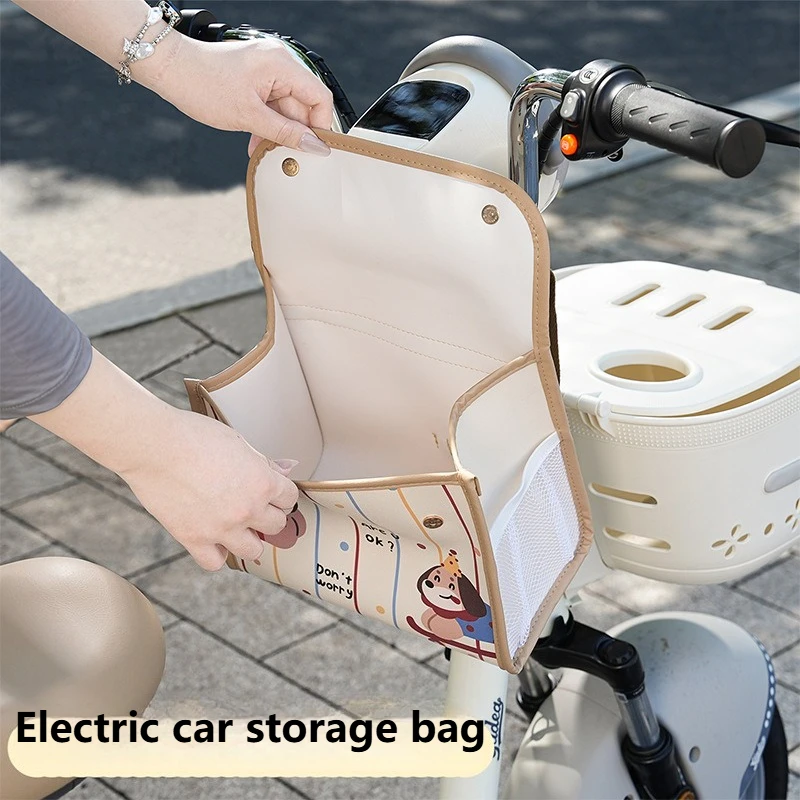 

Cartoon electric car hanging bag front bag waterproof large capacity storage bag battery motorcycle multifunction bag new
