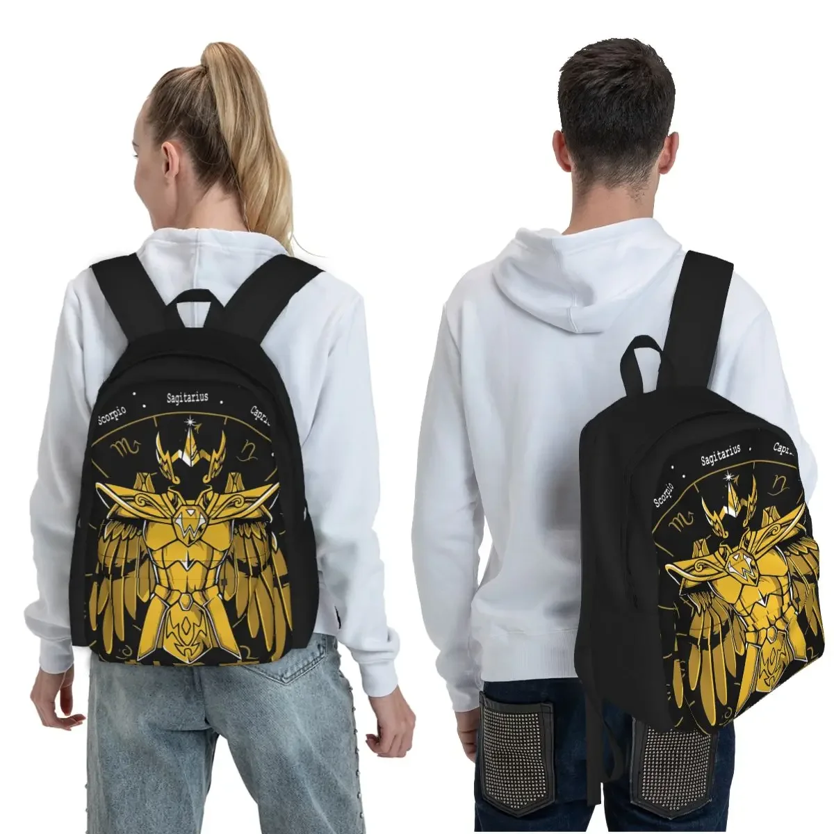 Knights Of The Zodiac Sagittarius Cloth Milo Gold Saint Seiya Student Backpack School Bag for Boys Girls Fashion Bookbag