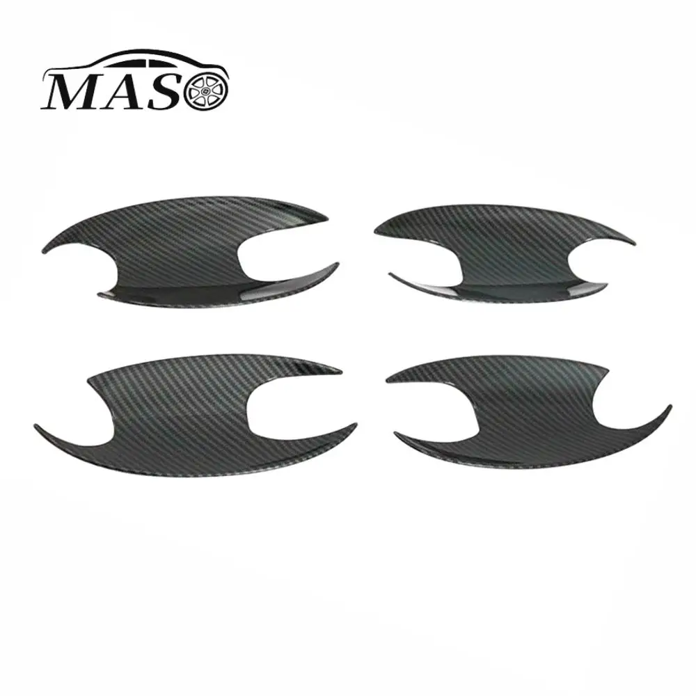 

For BMW X5 G05 2019 2020 Car Door Handle Bowl Cover Trim ABS Carbon Fiber Black