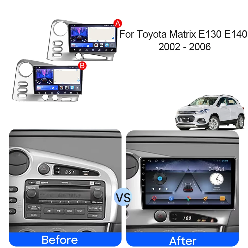 4G WIFI For Toyota Matrix E130 E140 2002 2003 2004 2005 2006 Android Auto Car Radio GPS Navigation Multimedia Player No 2din DVD