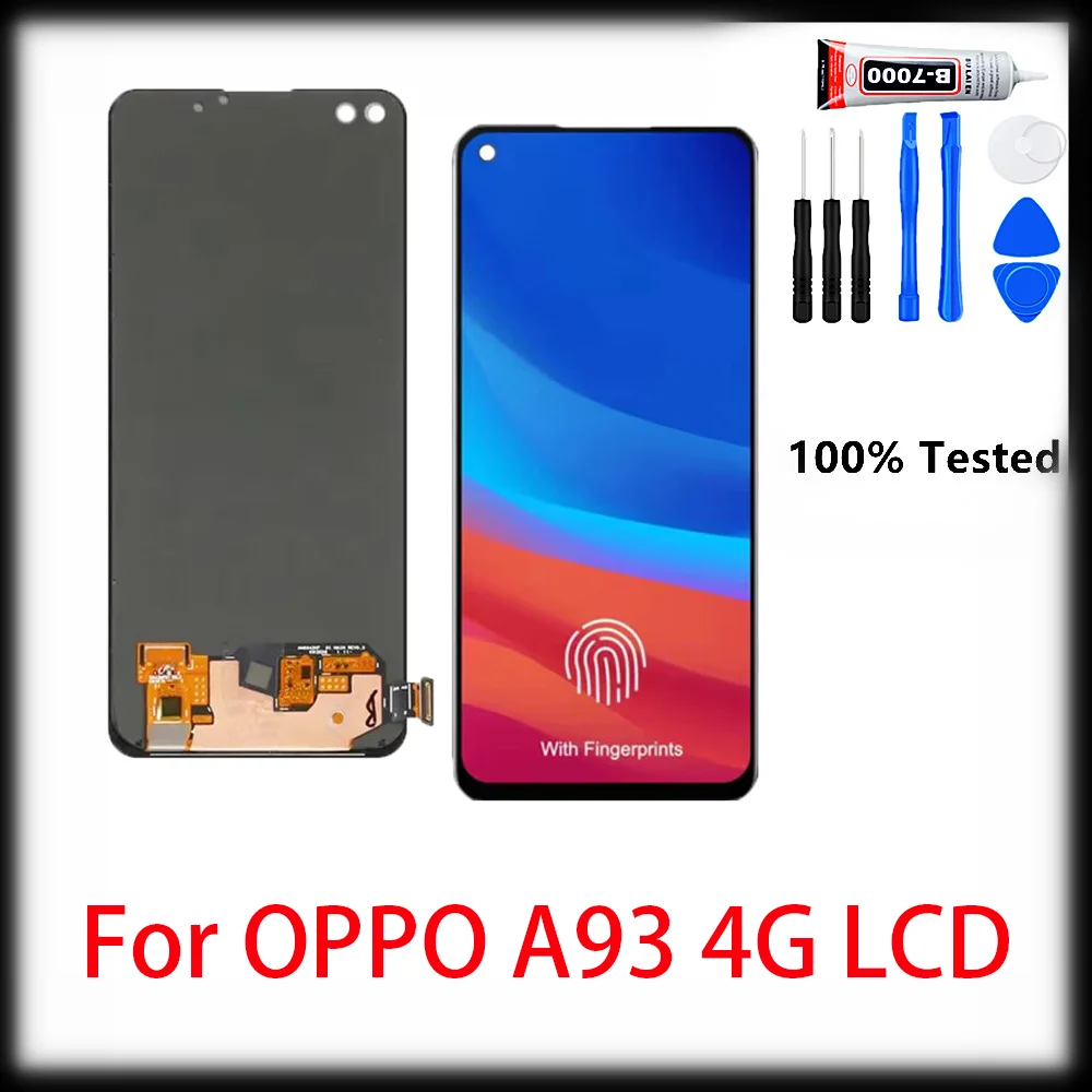 

6,43 "AMOLED TFT для Oppo A93 4G CPH2121, замена ЖК-дисплея + преобразователь сенсорного экрана в сборе для Reno 4 4G reno 4 lite, ЖК-дисплей