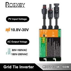 Microinversor MPPT de 120W, 150W, 180W, sistema de conexión a red PV para uso doméstico, entrada Solar de DC10.8-30V, salida de AC110V-240V