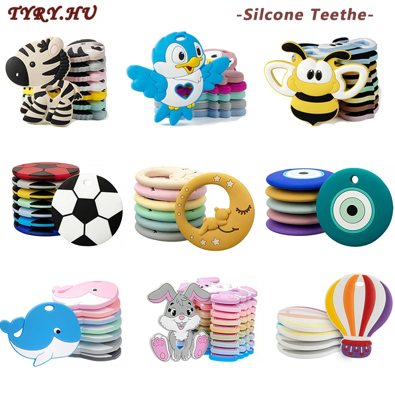 1Pc 새로운 아기 실리콘 Teether bpa없는 만화 새 꿀벌 아기 목걸이 펜던트 실리콘 Teether 아기 치아 관리 씹는 장난감