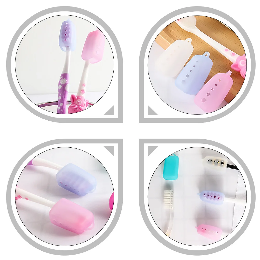 

10pcs Toothbrush Covers Silicone Travel Caps Dust-Proof Head Cover Universal Fit For Brush Accessories Oral Care