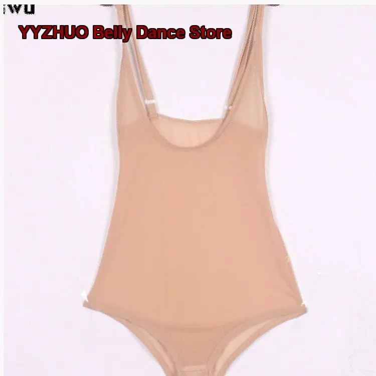 Women's Indian Dance Performance Costume Chiffon Spaghetti Strap Built-in Bra Belly Dance Basic Top Mesh