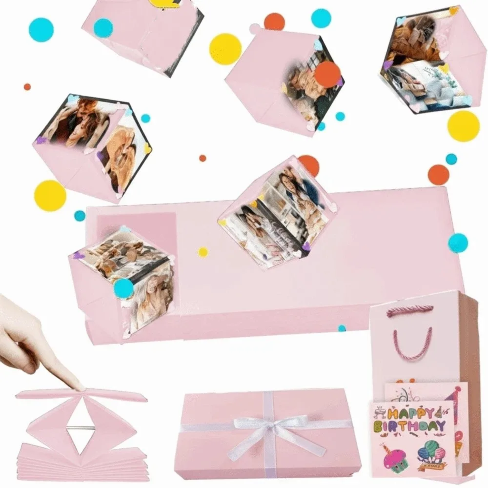 

Romantic Surprise Jumping Gift Box Handmade Memorable Folding Bouncy Box Preassembled Decorative Red Envelope Gift Box