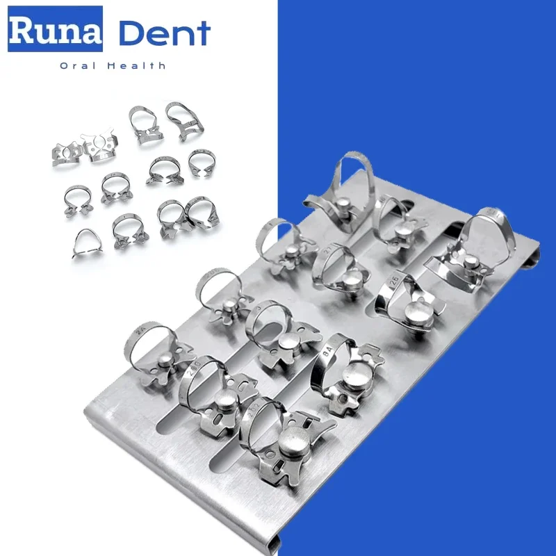 12Pcs Dental Rubber Dam Clip Holder Clamp Stainless Steel Oral Care Dentist Tool Kit