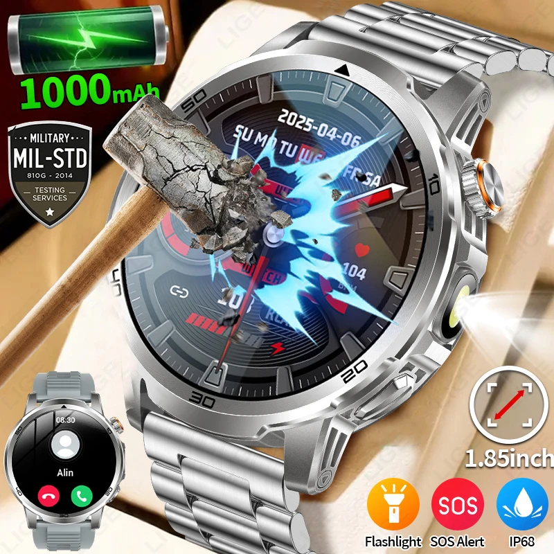 

New T-Rex 3 Military 1000mAh Battery Smart Watch IP68 Waterproof Bluetooth Call Smartwatch Men Health Monitor Sport Smartwatches