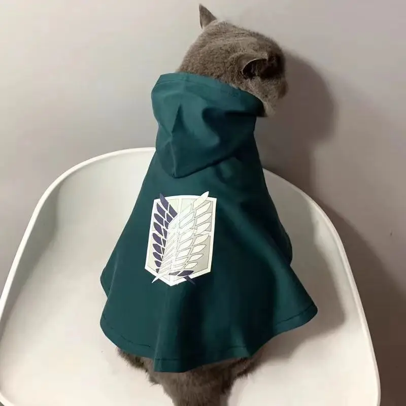 Ataque a los Titanes Mikasa · Ackerman periféricos de dibujos animados creativo lindo gato cosplay ropa alto valor cómodo capa para mascotas