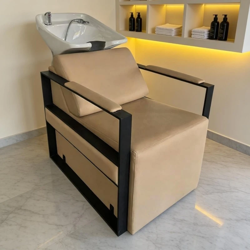 

Парикмахерские кресла-мойки для салонов красоты, напрямую от производителя, популярная полулежачая моющая кровать премиум-класса, в европейском стиле, простая конструкция