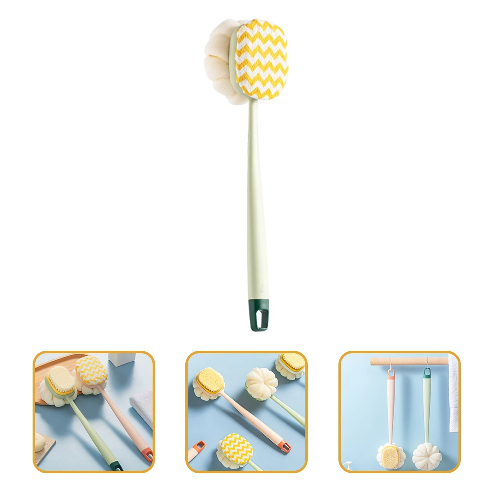

Enlarged Bath Ball Thickened Delicate Bath Flower Quick Foaming Extra Long Handle Fit Closely Back Easy Scrub Shoulders Wash