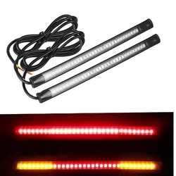 2pcs Flexible 48 LED Motorcycle Light Bar Strip Tail Turn Signal Tail Rear Brake Stop Bulb Lamp Brake Light 12V