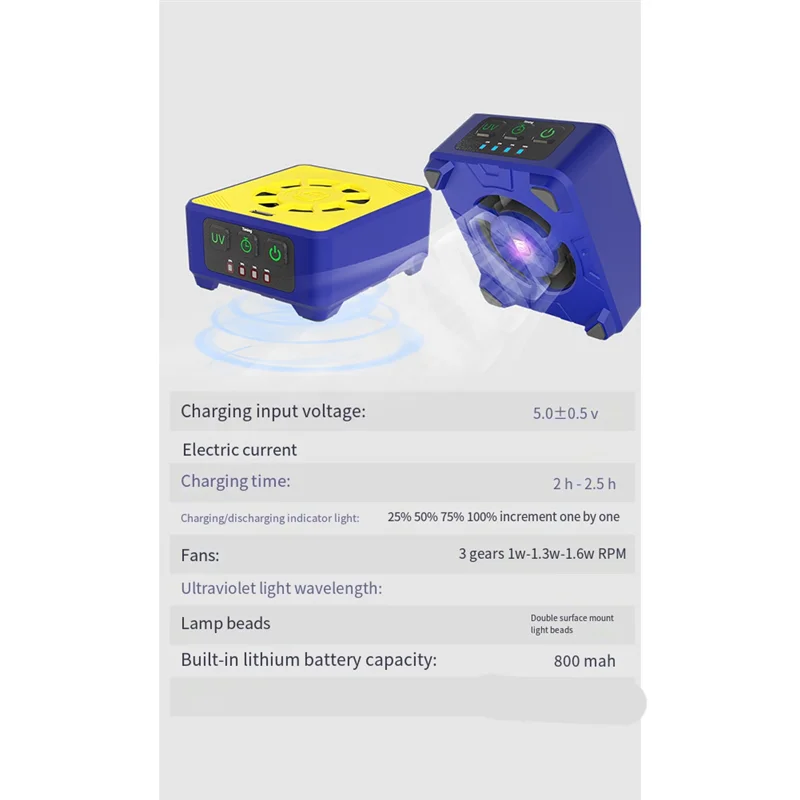 ABLN-UV Curing Light High-Efficiency Smoke Extractor Fan For Phone Soldering Repair Smoke Remove Paste Oil Dry
