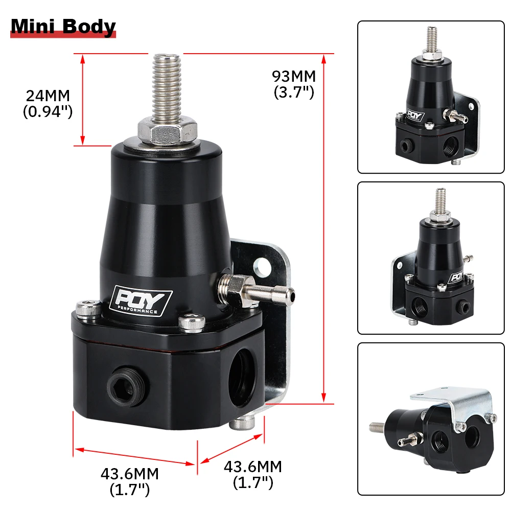 VR - UNIVERSAL FUEL PRESSURE REGULATOR KIT + GAUGE AN6 FITTING 30-70 PSI VR7845