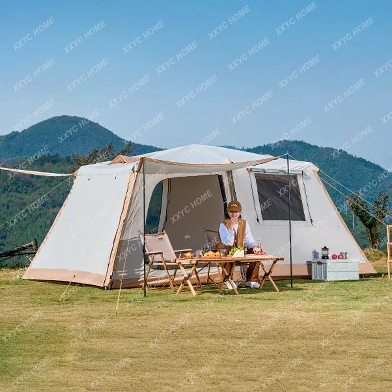 

lohascamping Camping Tent 5-8 Person Large Area family 2 rooms outdoor tent Waterproof Quick Build Tent with Sun Shelter