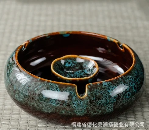 

Large Ceramic Ashtray for Smokers Decorative Ashtray Windproof Ash Holder for Office and Patio Living Room Smoking Ash Tray