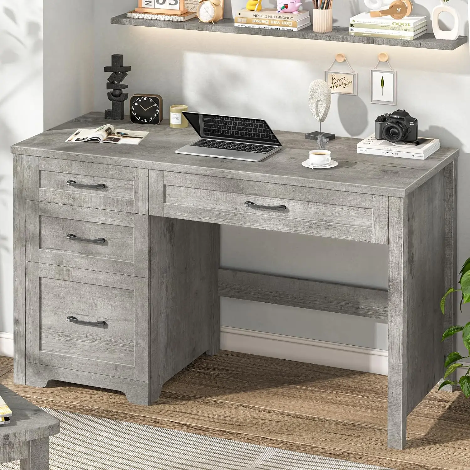 Executive Desk with 3 Drawers & File Storage 47