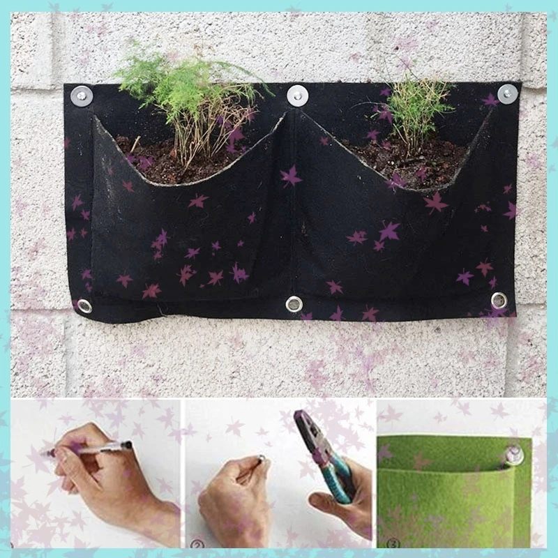 Black Color Wall Hanging Planting Bags 72 Pockets Grow Bag Planter Vertical Garden Vegetable Living Garden Bag Home Supplies B2
