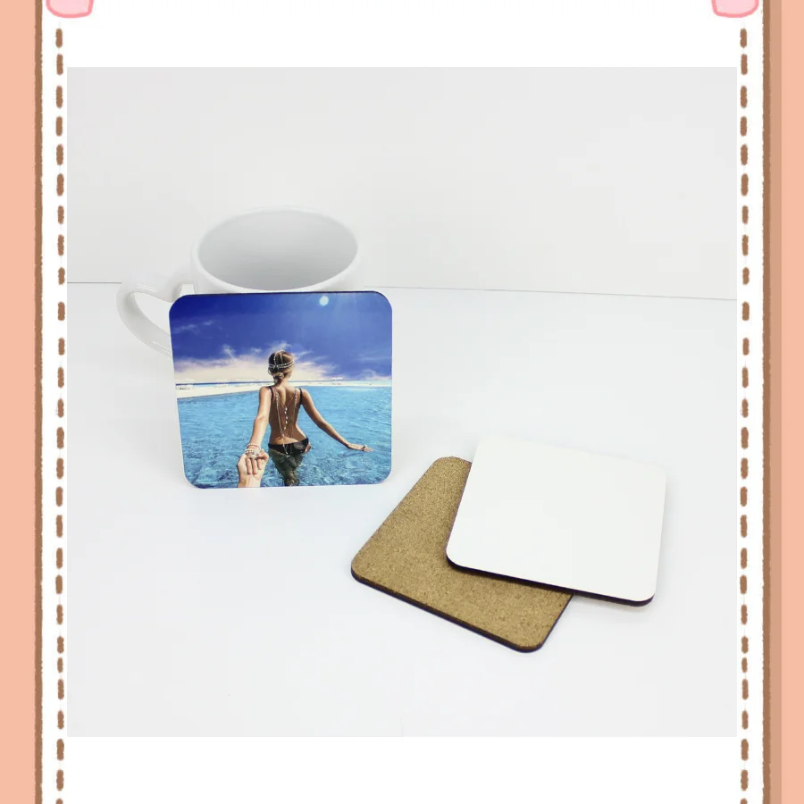 

9*9cm Sublimation Coaster Wooden Blank Table Mats MDF Heat Insulation Thermal Transfer Cup Pads DIY Coaster DH5857