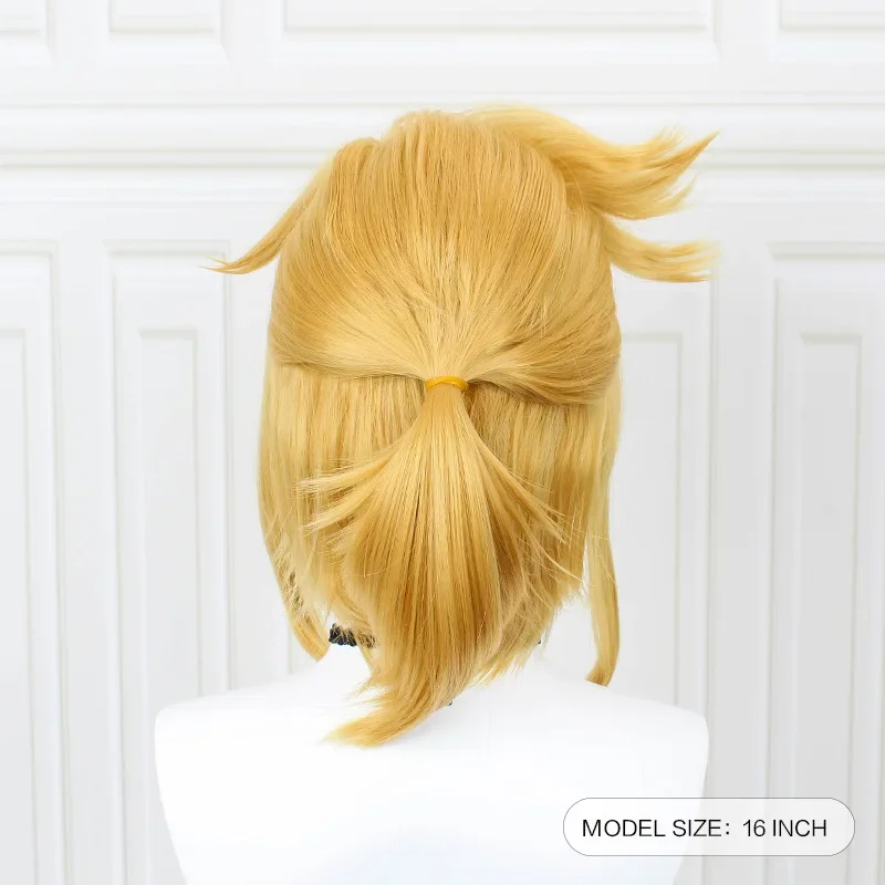 The Legend of Zlda: Breath of The Wild Link Yeallow Short Wig Unisex Heat Resistant Synthetic Halloween Party Cosplay Props