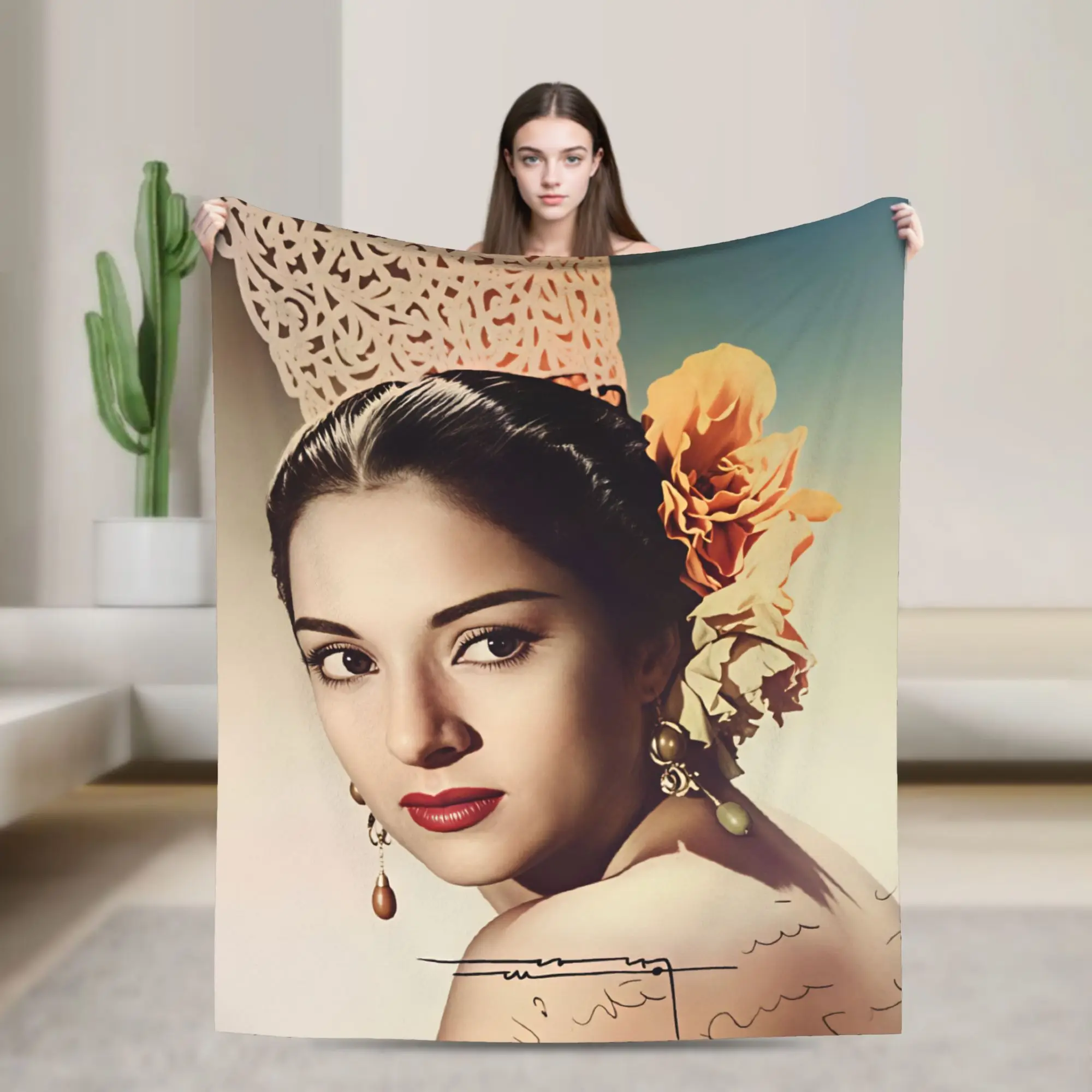 Lola Flores Warm Soft Blanket  Children Plush Throw Blanket Fashion Living Room Flannel Bedspread Sofa Bed Cover