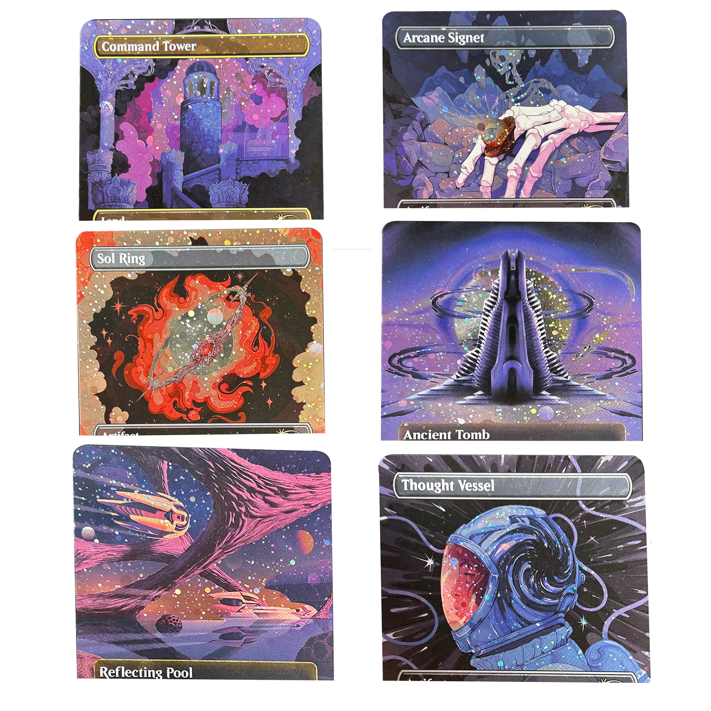 

Galaxy Ancient Tomb Gemstone Caverns EOS Arcane Signet Command Tower Sol Ring SLD Foil TCG English Card Board Trading Card Game