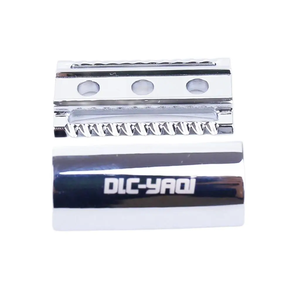 

Бритва YAQI хромированного цвета с зубчатым стержнем, безопасная бритвенная головка с двойным лезвием для мужчин, средства для бритья