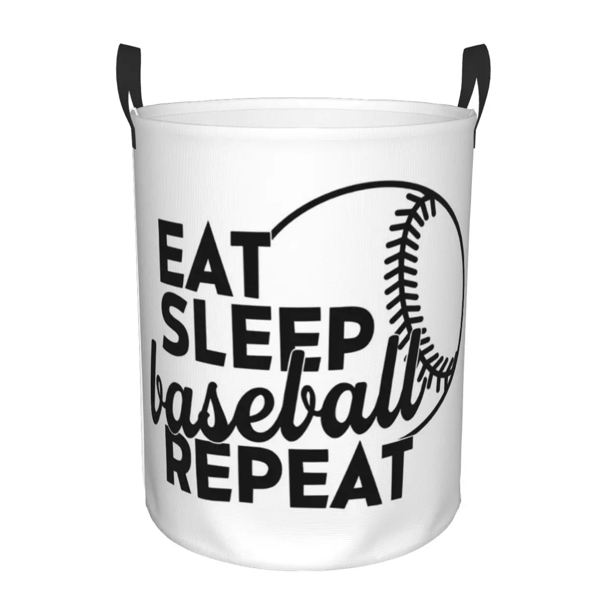 

Eat Sleep Baseball Repeat Foldable Laundry Baskets Dirty Clothes Toys Sundries Storage Basket Large Waterproof Bag For Home Kids