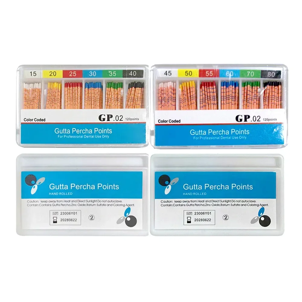 Puntos de gutapercha dental Productos de dentista Gapadent Material dental # 15-40/F1/F2/F3/F4/F5 GP Material Endodoncia