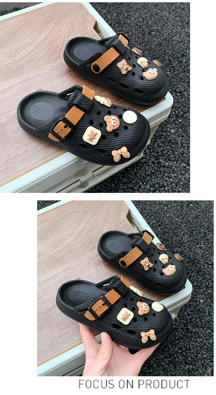 Kinder-Clogs für Jungen und Mädchen, Neue rutschfeste, bequeme, geschlossene Hausschuhe für drinnen und draußen – Detail 9