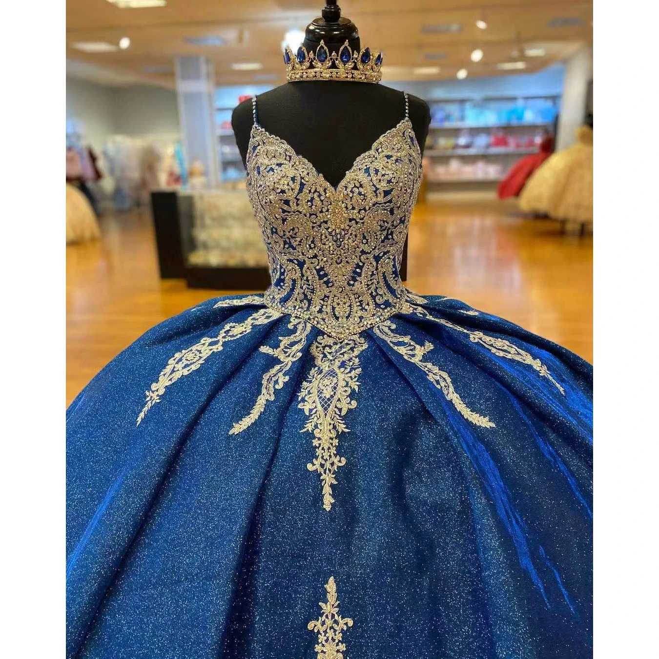 ANGELSBRIDEP-Vestidos De quinceañera azules, vestido De baile para niña De 16 años, apliques De cuentas con lentejuelas, tren De barrido, Vestidos De 15 Años