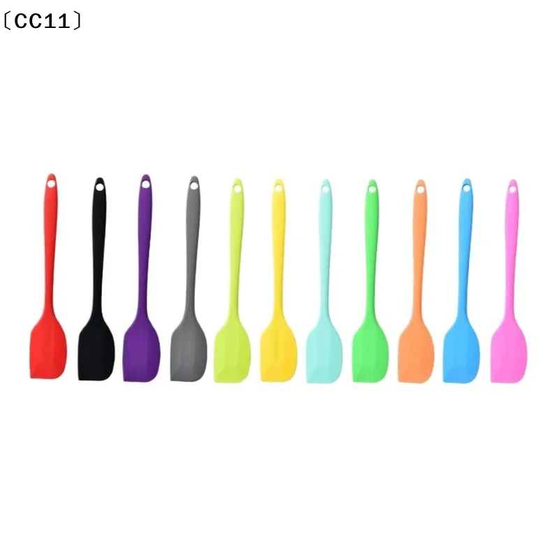 Silicone Spoon Heat Resistant Kitchen Spatula Frying Pan Shovel Mixing Scraper Bakeware Utensil Handle Scraper Cookware 〔CC11〕