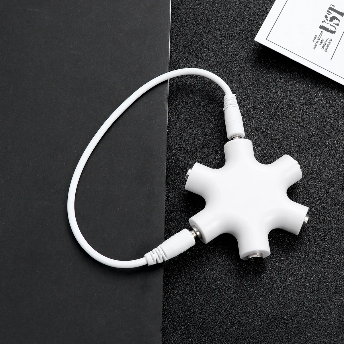 5-Way Shape Earphone Music Share Adapter 3.5mm Jack Portable Stereo Audio Splitter Connector for Headphones