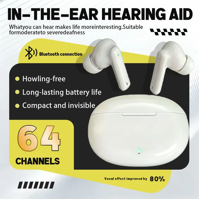 Bluetooth 64-Channel Hearing Aids For Seniors Rechargeable Digital