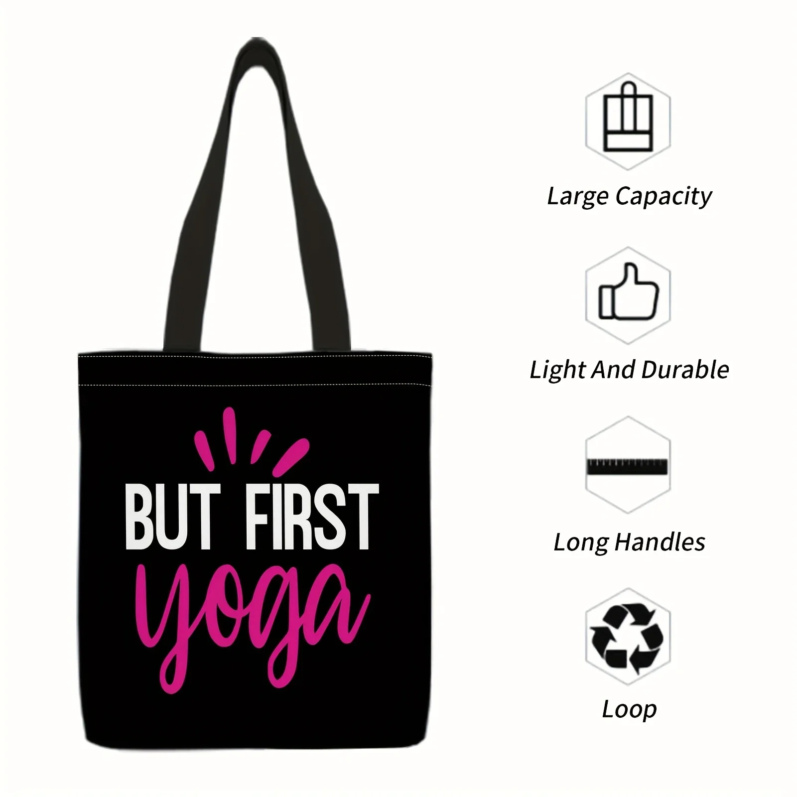 Unsealed Tote Bag - Yoga, Initial, Inspirational Phrase - A Sturdy And High-Quality Reusable Tote with a Roomy Interior