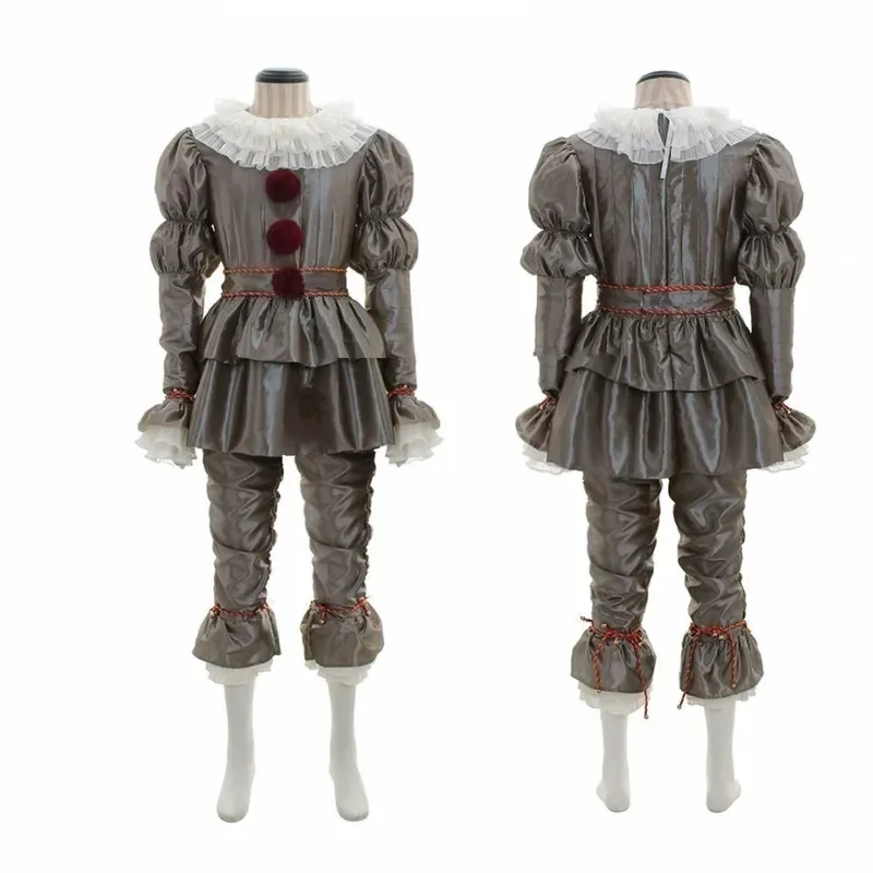 

Halloween Masquerade Clown Pennywise Cosplay Costume Stephen King Terror Clown Costumes Mask Suit Party Aldult Child Clothing