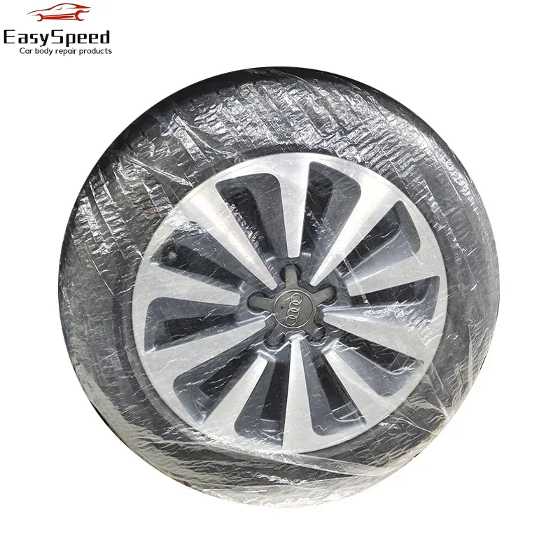 40PCS Wheel Tire Soft Cover Disposable Transparent Tires Storage Carrier Auto Tyre Wheel Protector Dustproof Waterproof