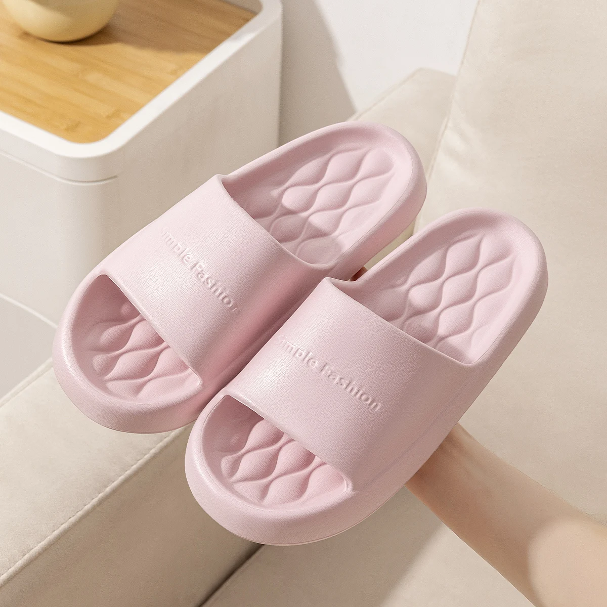 

Women Cloud Slides - Ultra Soft Non-slip Thick Sole Slippers - Lightweight EVA Indoor House Shoes for All-day Comfort