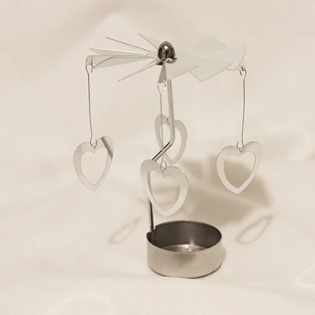 

2pcs Metal Candlestick Rotating Holder Table Decor Tray Decor Rotation Candlestick Desktop Decoration Spinner