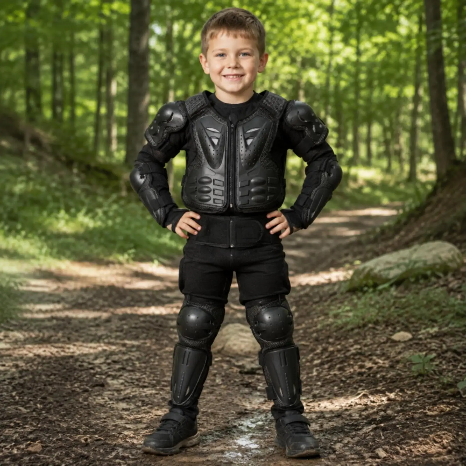 Boys Girls Motocross with Molded Hard Plates Ventilated Mesh for ATV UTV Off Road Riding