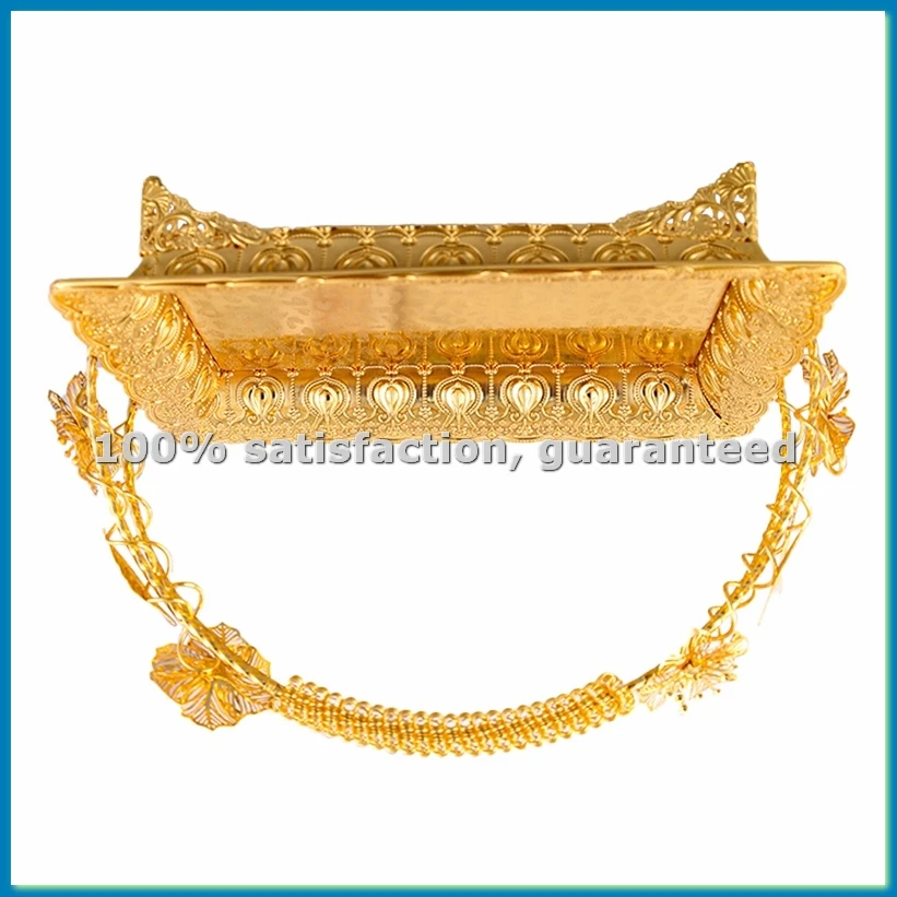 

Корзина для фруктов и закусок в европейском классическом стиле, золотистая металлическая одноярусная многофункциональная корзина для закусок для гостиной, подарочная корзина для стола - AT35