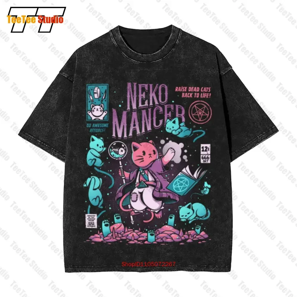 Neko Mancer Cute Vintage Oversized T-Shirt Gamer Necromancer Of The 6N75