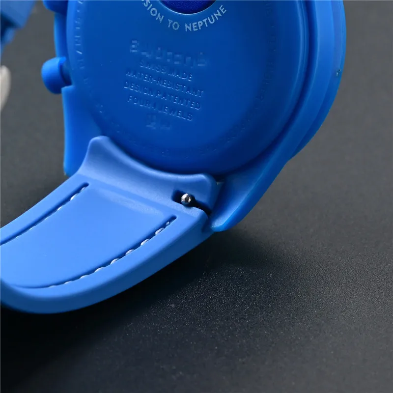 20mm Rubber Watch Strap for Omega X Swatch Joint MoonSwatch Men Women Quick Release Curved End Diving Liquid Silicone Wrist Band view 3