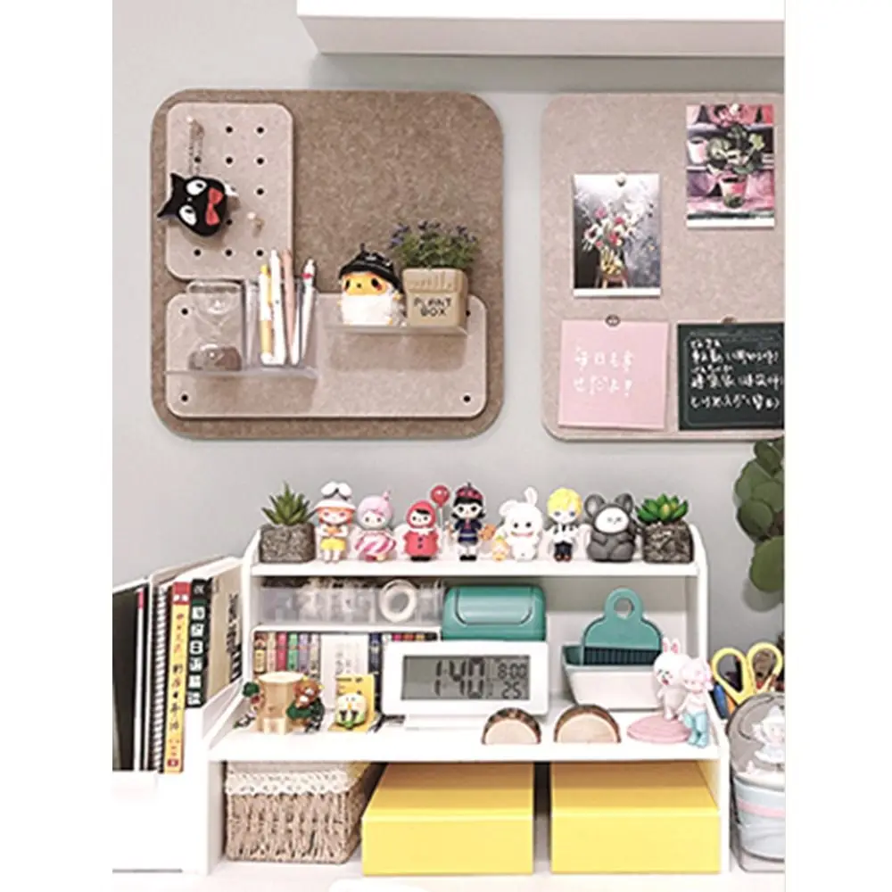 Removable Cork Board for Walls Decorative 40x40cm Notice Pin Board Set Self-Adhesive Wood Sticks Photo Display Board Kitchen