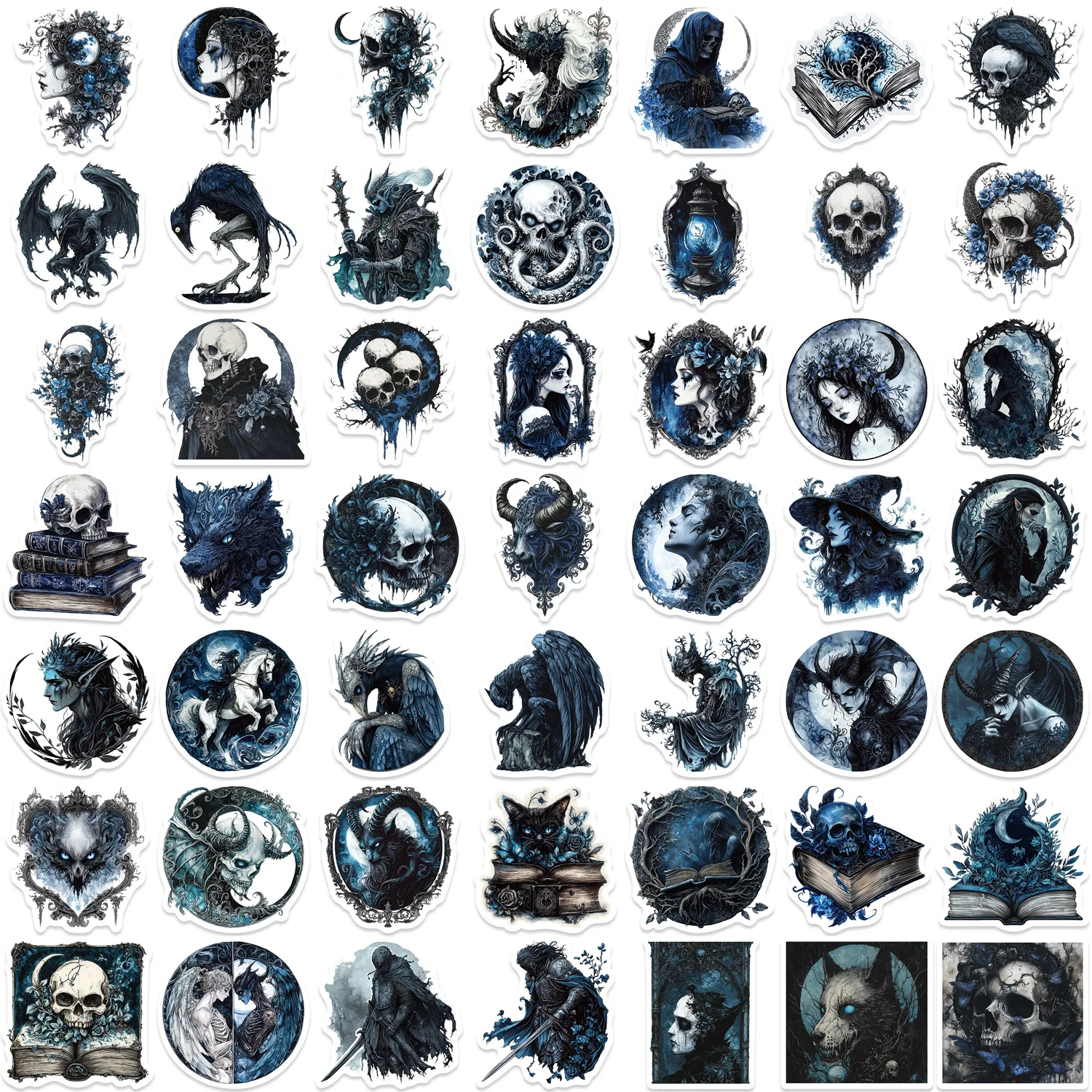 50/100PCS 만화 다크 고딕 DIY 문구 방수 스티커 그래피티 장식 기타 노트북 여행가방 스티커