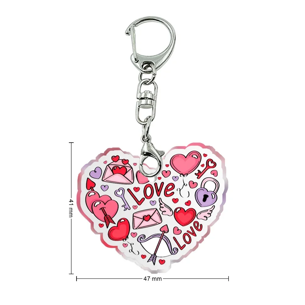 Valentine Love Acrylic Romantic Keychain Transparent Acrylic Trinket For Relationship Pendants